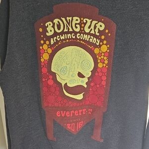 Bone Up Brewing Company Graphic Sweatshirt Mens Small Dark Gray